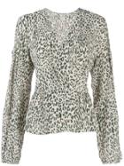 Baum Und Pferdgarten Monia Paw Printed Vee Wrap Top - Green