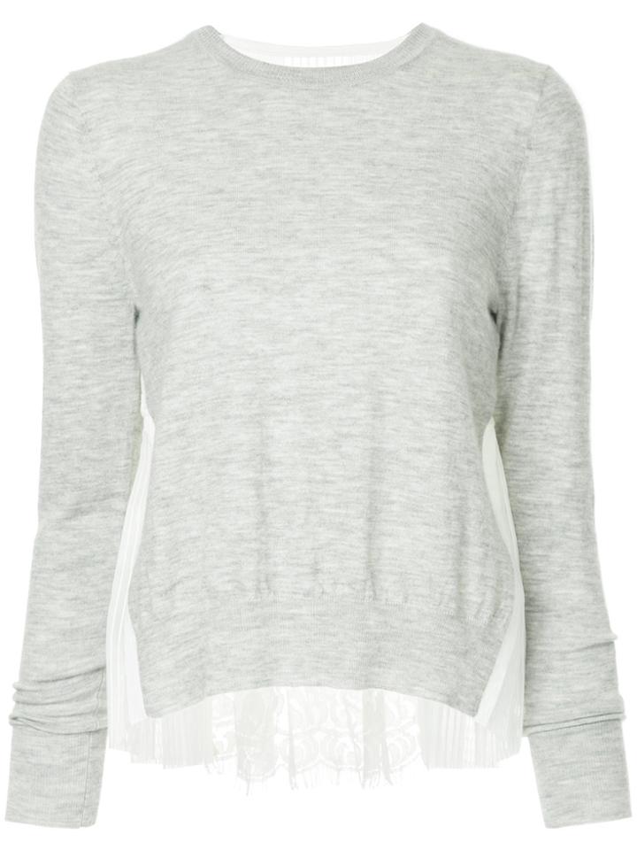 Onefifteen Lace Panel Top - Grey
