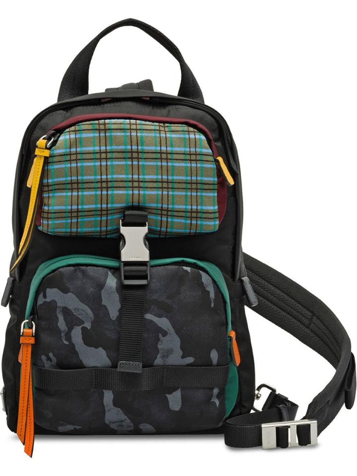 Prada Colour-block Backpack - Blue