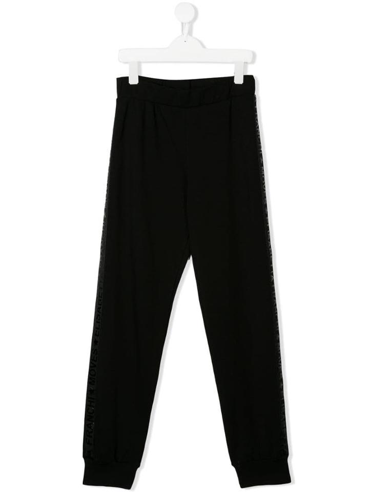 Elisabetta Franchi La Mia Bambina Side Logo Track Pants - Black