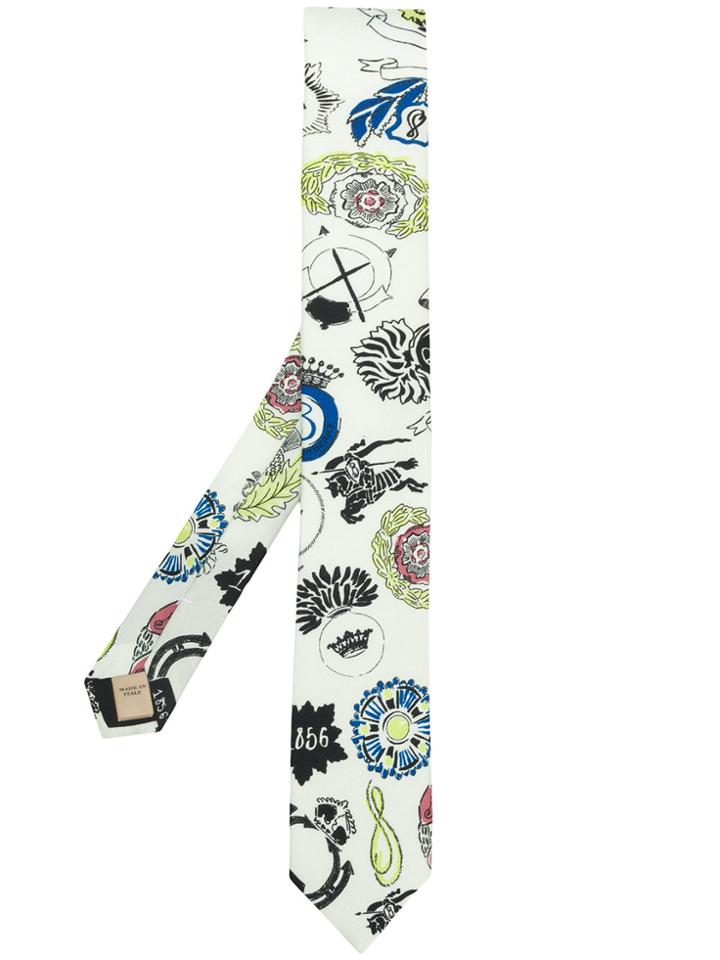 Burberry Multi Print Tie - Nude & Neutrals
