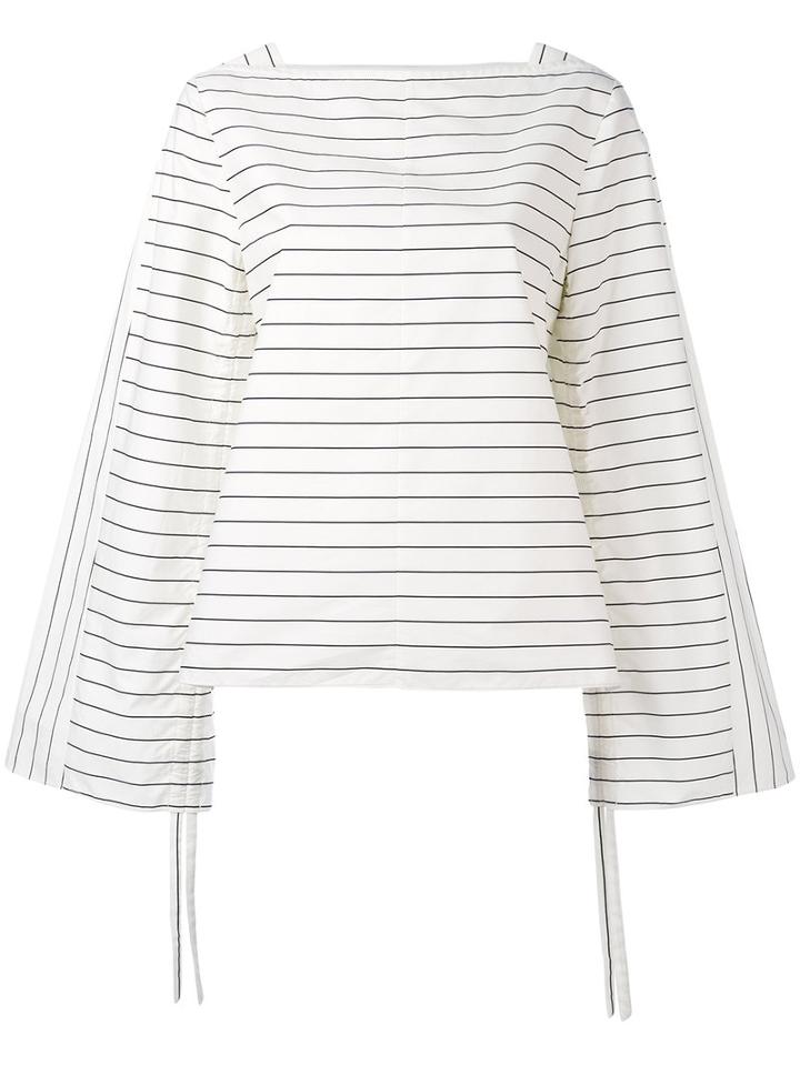 Tibi - Striped Shirt - Women - Cotton - 6, Women's, Nude/neutrals, Cotton