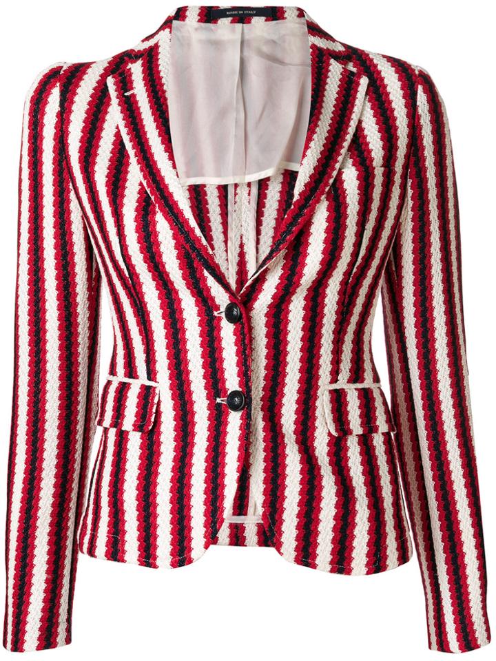Tagliatore Striped Blazer - Red
