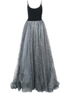 Christian Siriano Glitter Tulle Detail Dress - Black
