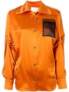 Quetsche Contrast Chest Pocket Shirt - Orange