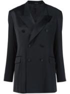 Maison Margiela Double Breasted Blazer, Women's, Size: 40, Black, Rayon/viscose/virgin Wool