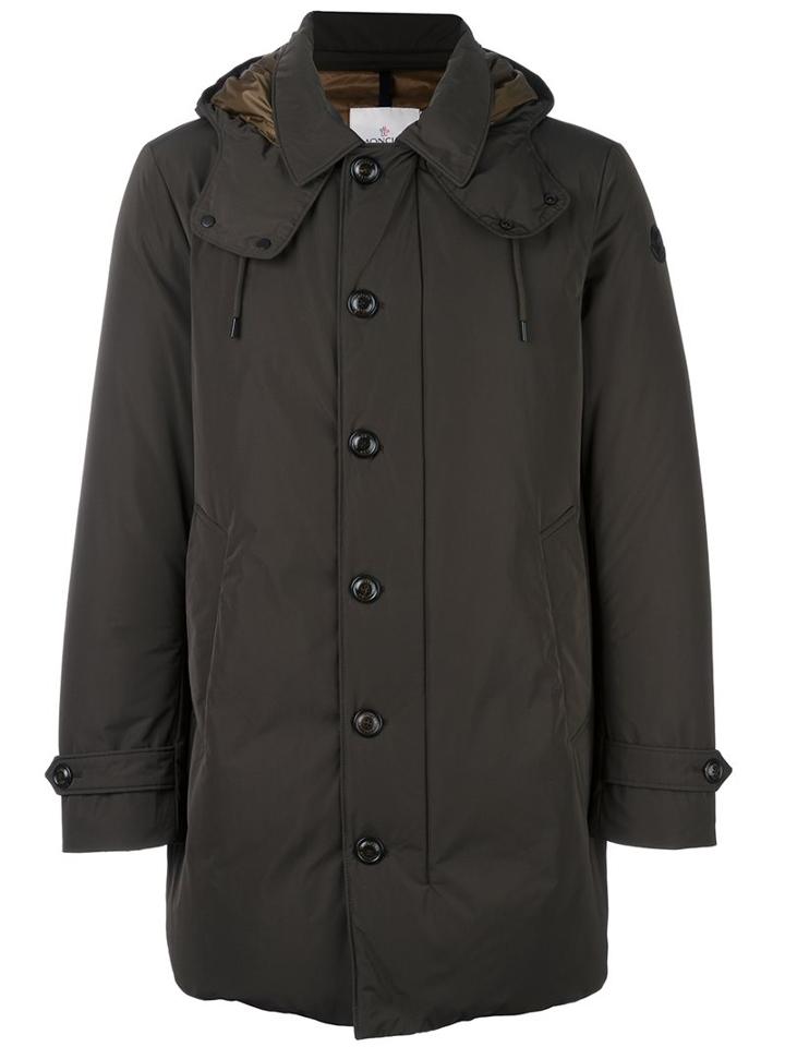 Moncler 'sawtell' Hooded Coat, Men's, Size: Small, Green, Calf Leather/feather Down/polyamide/polyester