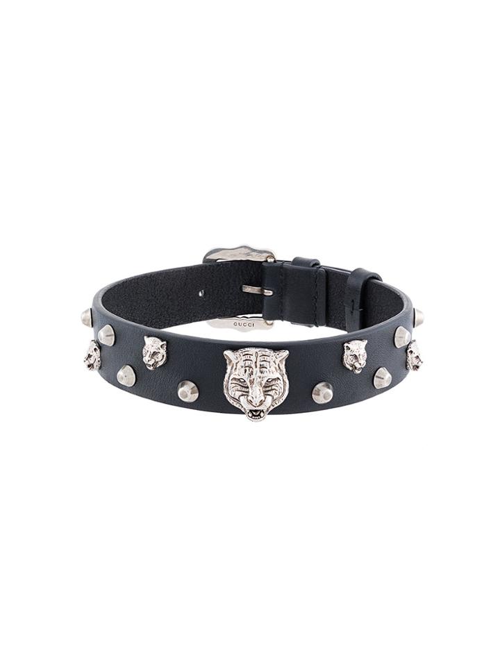 Gucci Feline Head Studded Choker - Black