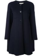 L'autre Chose Collarless Coat, Women's, Size: 40, Blue, Polyamide/viscose/virgin Wool