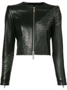 Dsquared2 Sequin Detail Leather Jacket - Black
