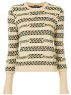Chanel Pre-owned Chain-intarsia Jumper - Neutrals