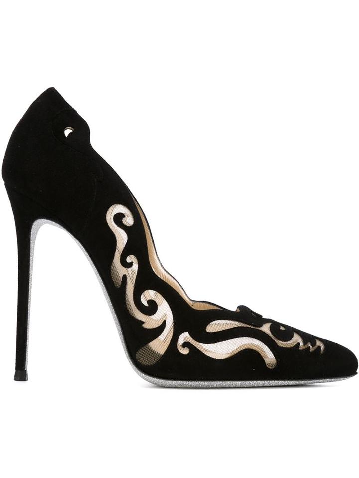 René Caovilla Electric Pumps, Women's, Size: 37.5, Black, Leather/suede