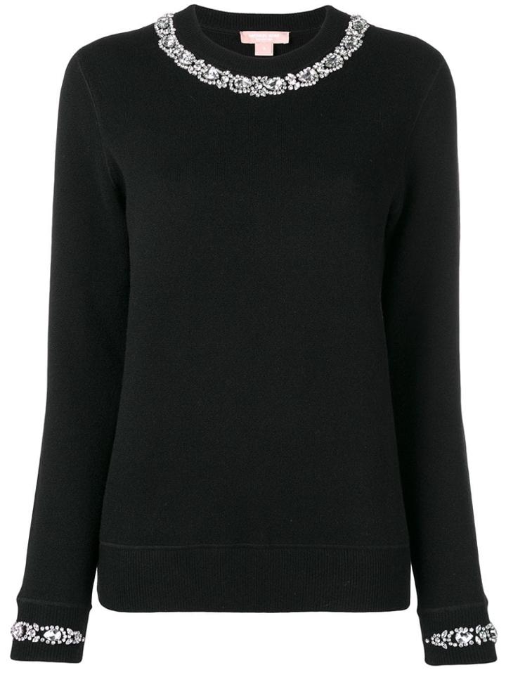 Michael Kors Collection Crew Neck Embellished Jumper - Black