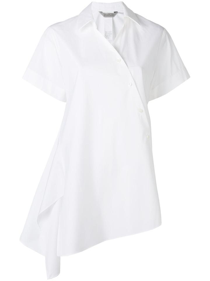 Sportmax - Asymmetric Wrap Blouse - Women - Cotton - 42, Women's, White, Cotton