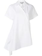Sportmax - Asymmetric Wrap Blouse - Women - Cotton - 42, Women's, White, Cotton