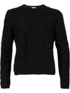 Saint Laurent Braided Knit Sweater - Black