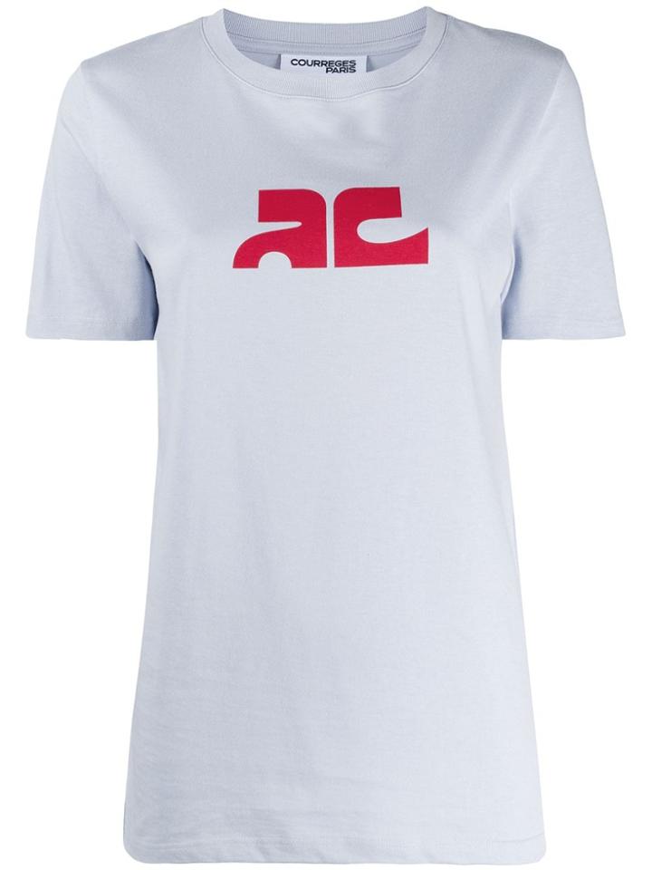 Courrèges Graphic Print T-shirt - Blue