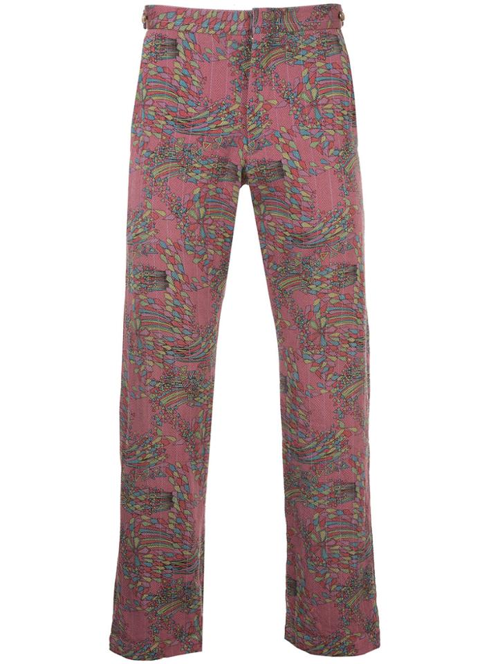 Comme Des Garçons Vintage Shooting Starts Print Trousers - Pink &