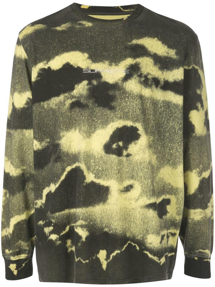 Supreme Clouds Print Sweatshirt - Yellow