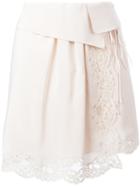 Chloé Lace Detail Skirt, Women's, Size: 36, Nude/neutrals, Silk