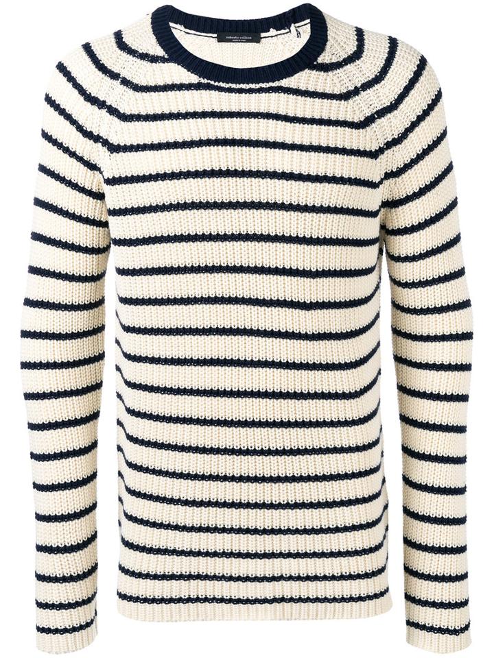 Roberto Collina Striped Top, Men's, Size: 48, Nude/neutrals, Cotton