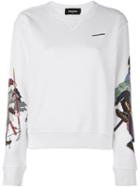 Dsquared2 Samurai Sleeve Sweatshirt, Women's, Size: Small, White, Cotton