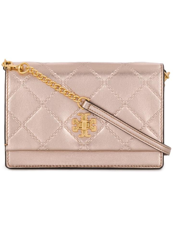 Tory Burch Embossed Quilt Shoulder Bag - Pink