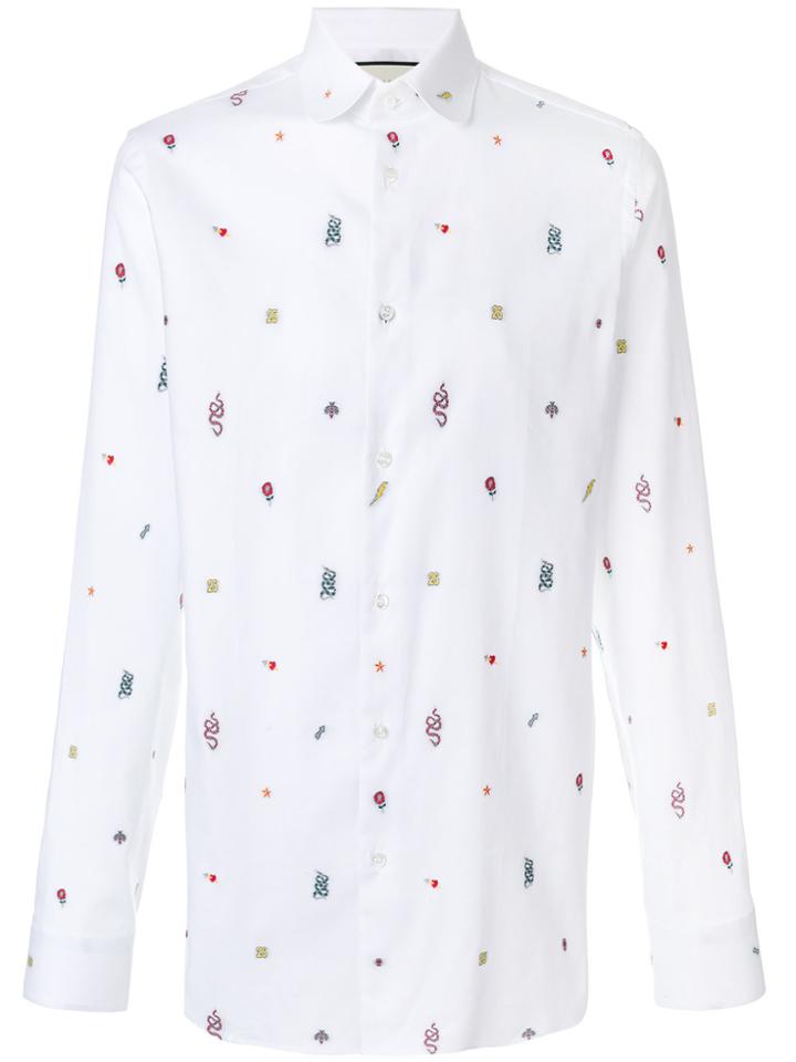 Gucci Embroidered Motif Shirt - White