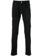 Philipp Plein Frayed Patch Jeans - Black