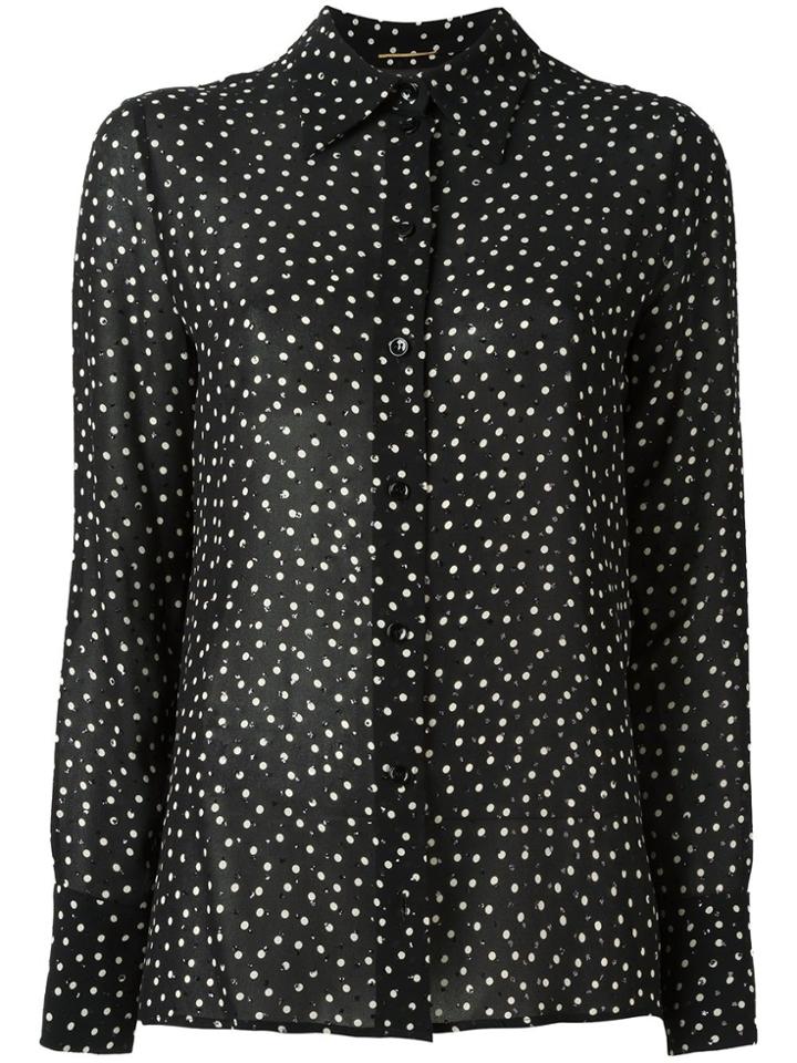 Saint Laurent Sequin Embellished Printed Shirt - Black