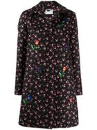 Be Blumarine Sequin-embellished Floral Coat - Black