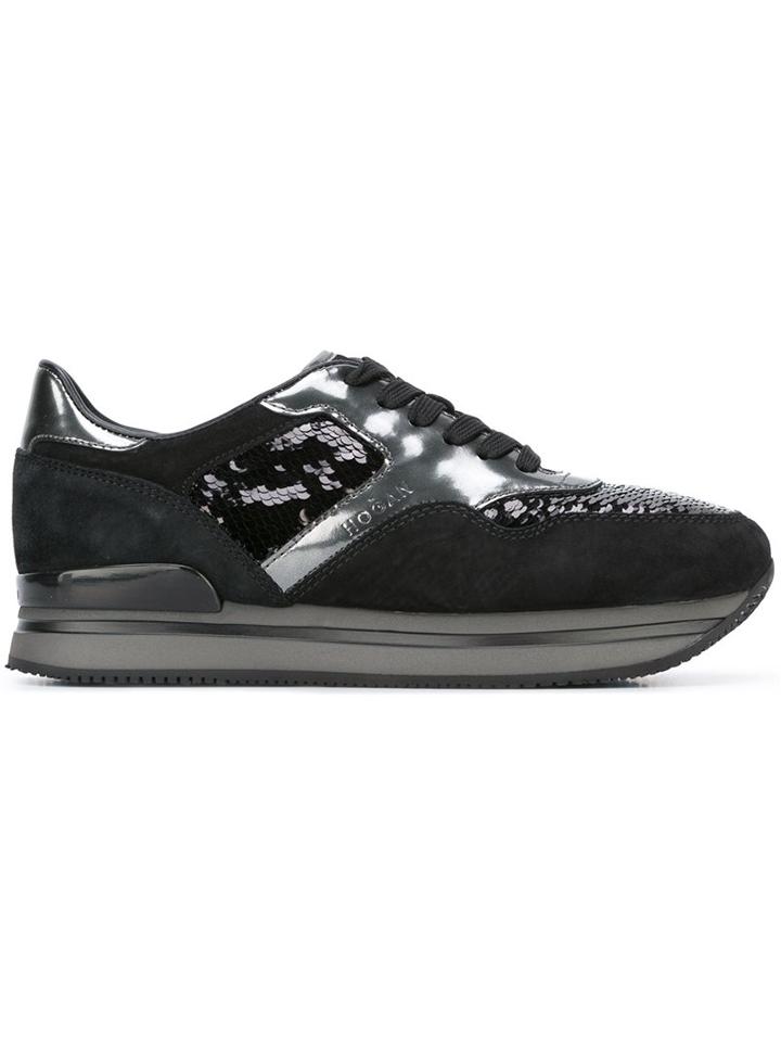 Hogan Sequined Lace-up Sneakers