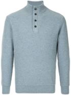 Gieves & Hawkes Ribbed Knit Sweater - Blue