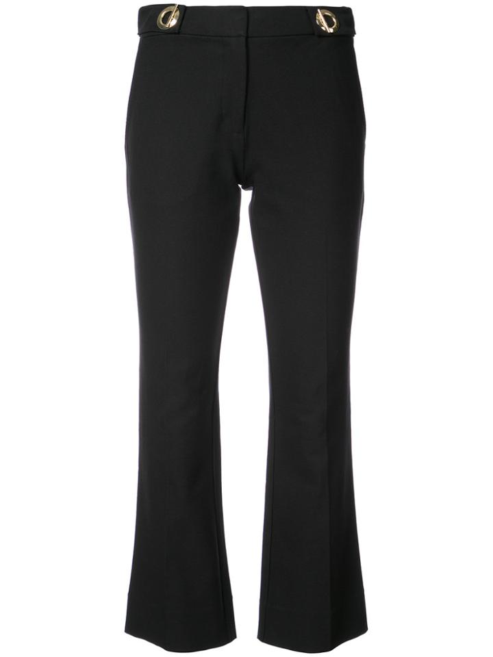 Derek Lam 10 Crosby Cropped Flare Trouser With Grommet Detail - Black