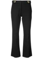 Derek Lam 10 Crosby Cropped Flare Trouser With Grommet Detail - Black