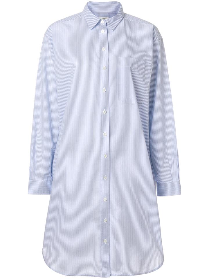 Closed Long Shirt Dress - Blue