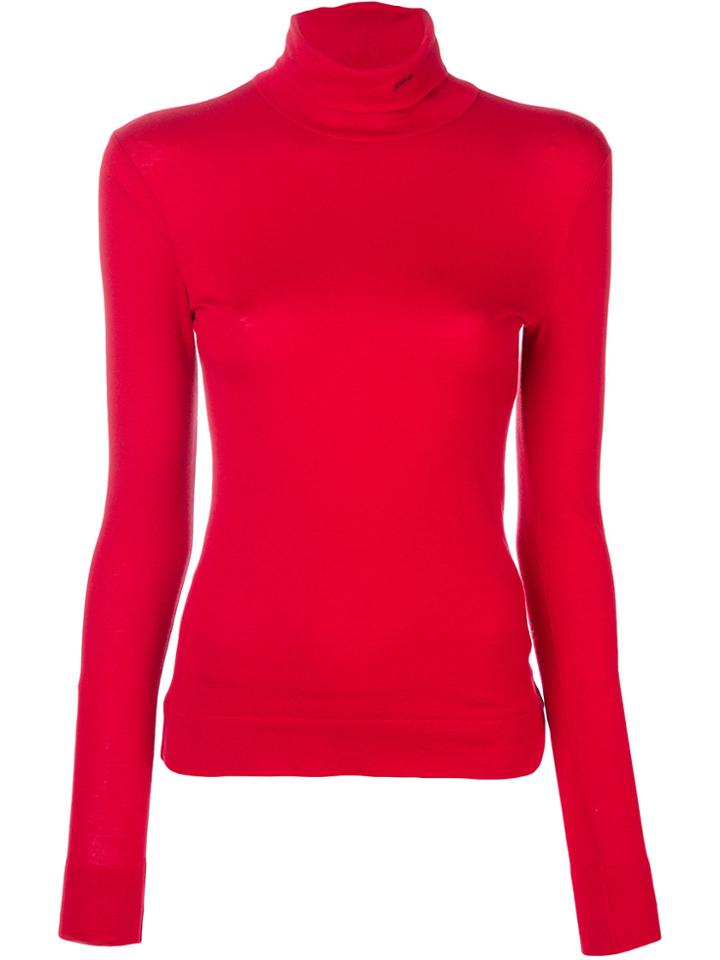 Calvin Klein 205w39nyc High Neck Slim Fit Top - Red
