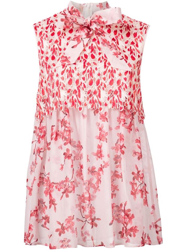 Giambattista Valli Bow Detail Floral Top