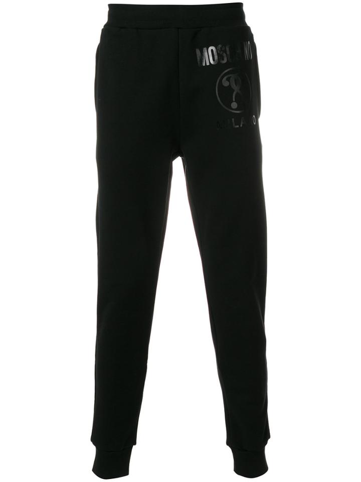 Moschino Logo Print Joggers - Black