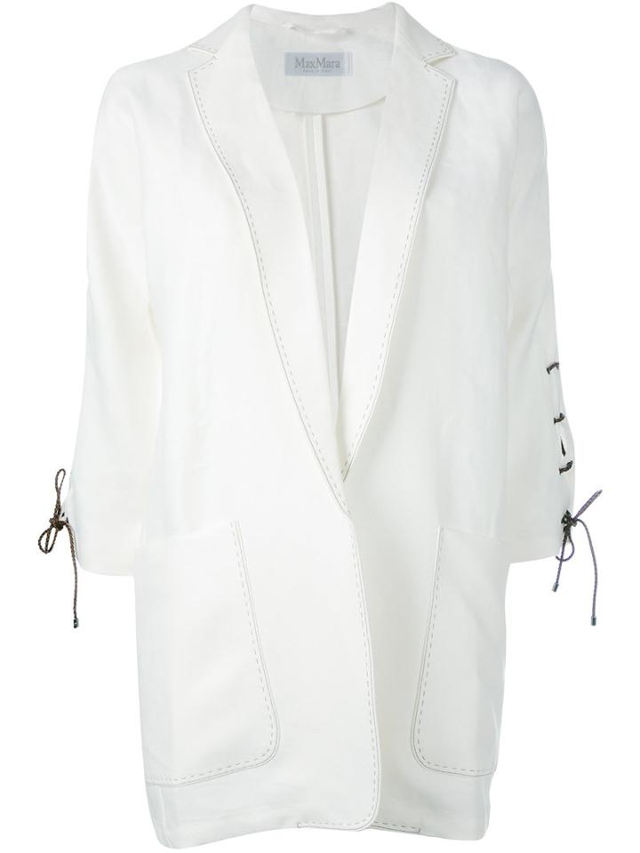 Max Mara - Deruta Blazer - Women - Linen/flax - 42, White, Linen/flax