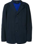 Issey Miyake Notched Lapel Blazer, Men's, Size: 4, Blue, Cotton
