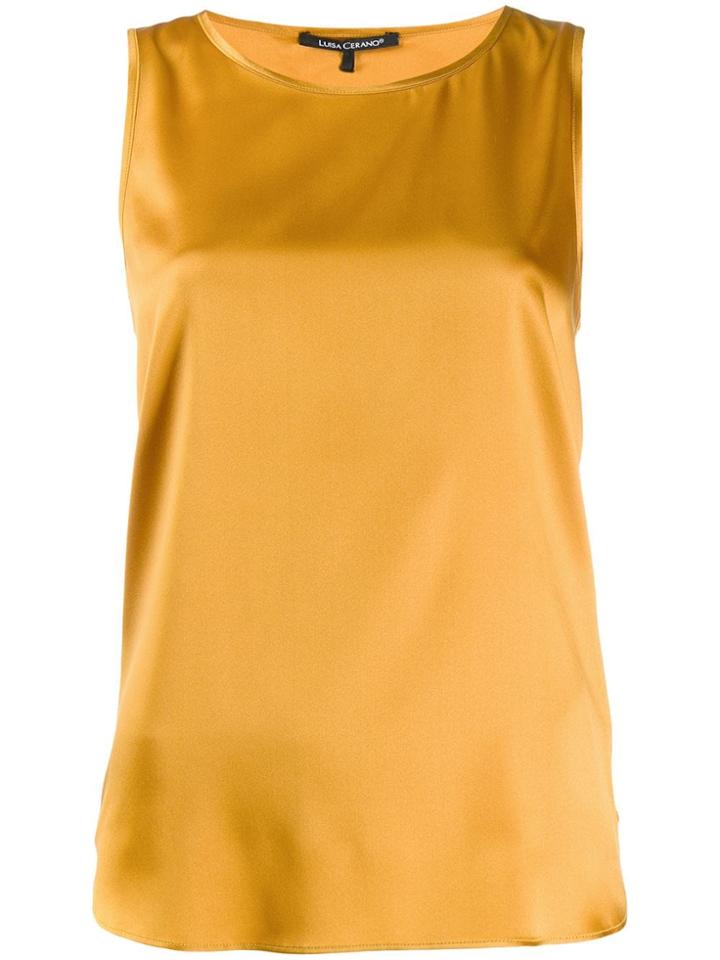 Luisa Cerano Draped Vest Top - Yellow