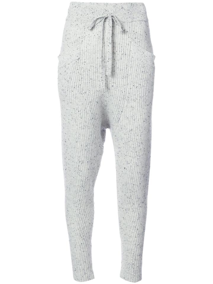 Baja East Ribbed Knit Pants - Grey