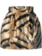 P.a.r.o.s.h. Metallic Zebra Skirt - Gold