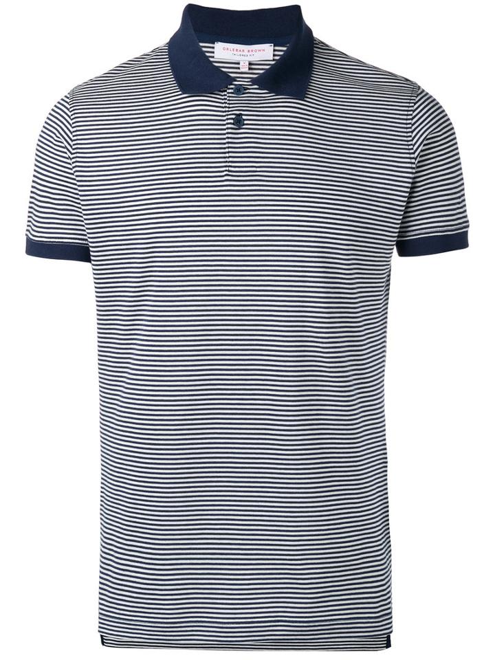 Orlebar Brown Striped Polo Top, Men's, Size: Small, Blue, Cotton/spandex/elastane