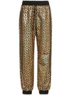 Gucci Rhombus Logo Metallic Track Pants - Black