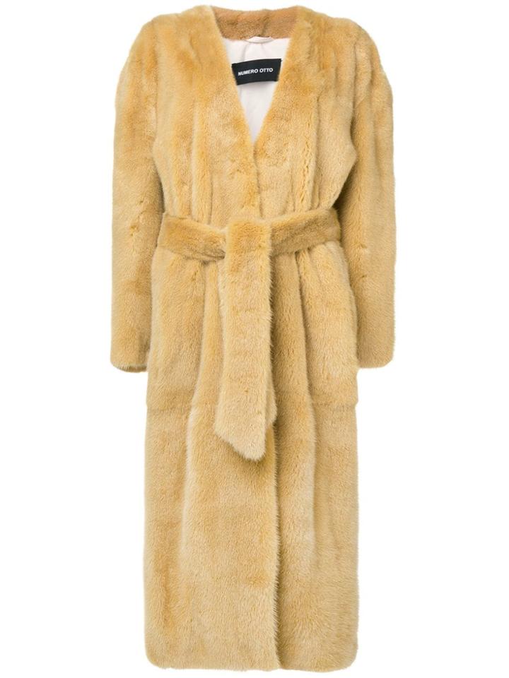 Numerootto Maxi Coat - Yellow