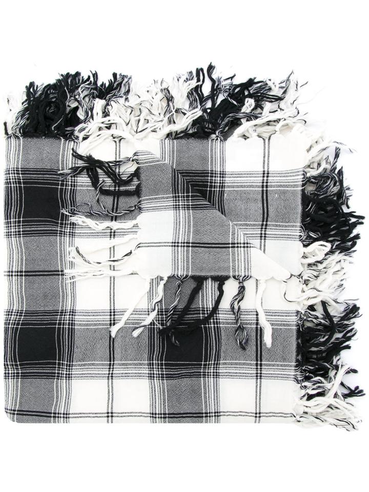 Takahiromiyashita The Soloist Checked Print Scarf - Black
