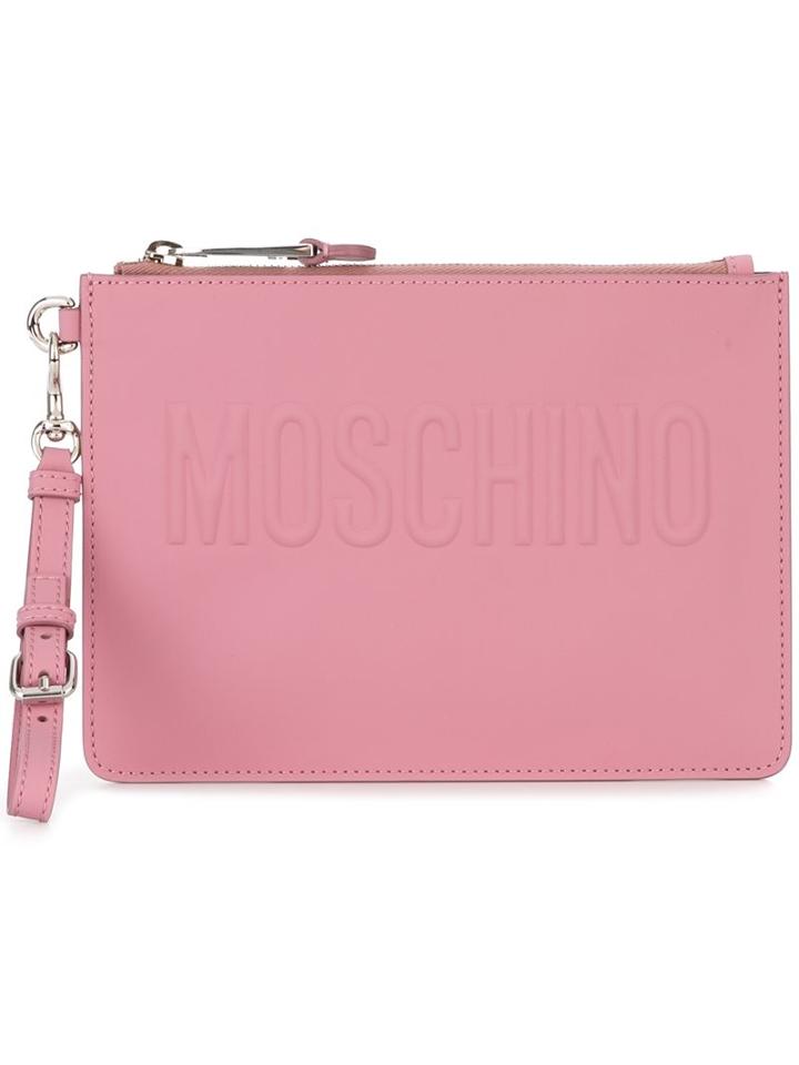 Moschino Zip Clutch, Women's, Pink/purple