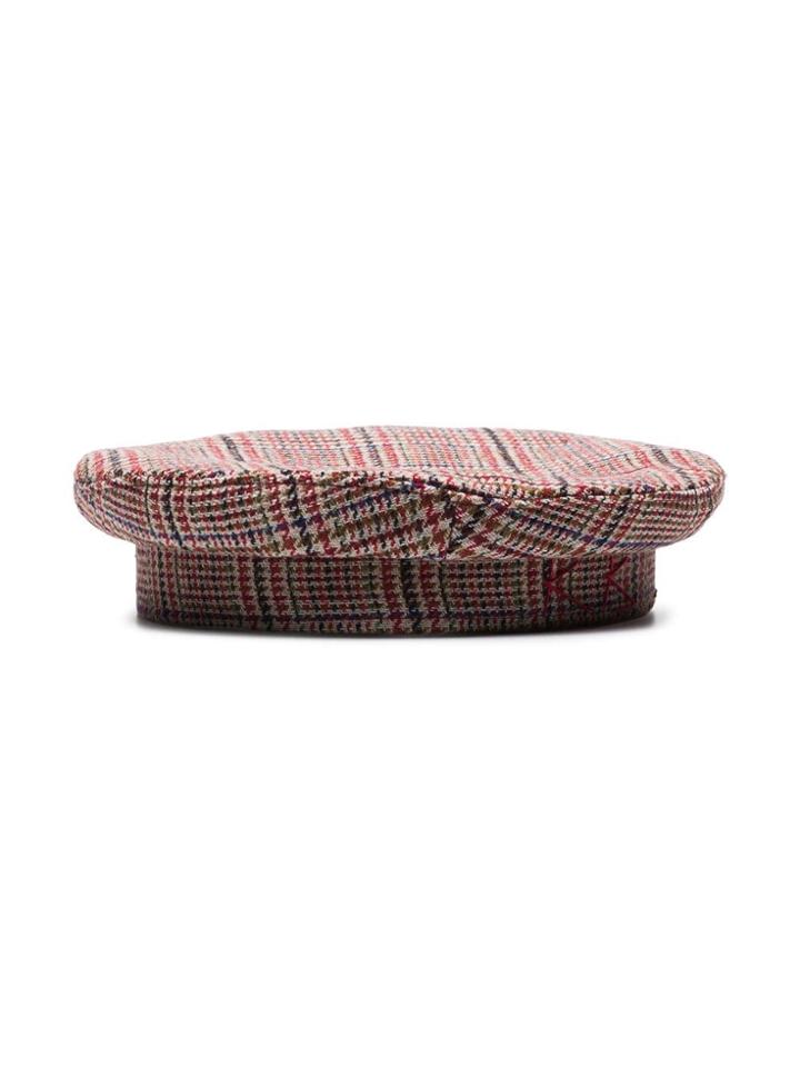 Ruslan Baginskiy Red Logo-embroidered Checked-wool Beret -